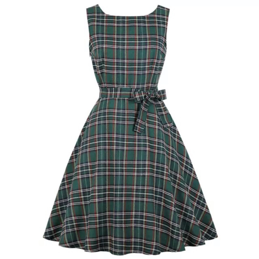 Green Plaid dress L/XL